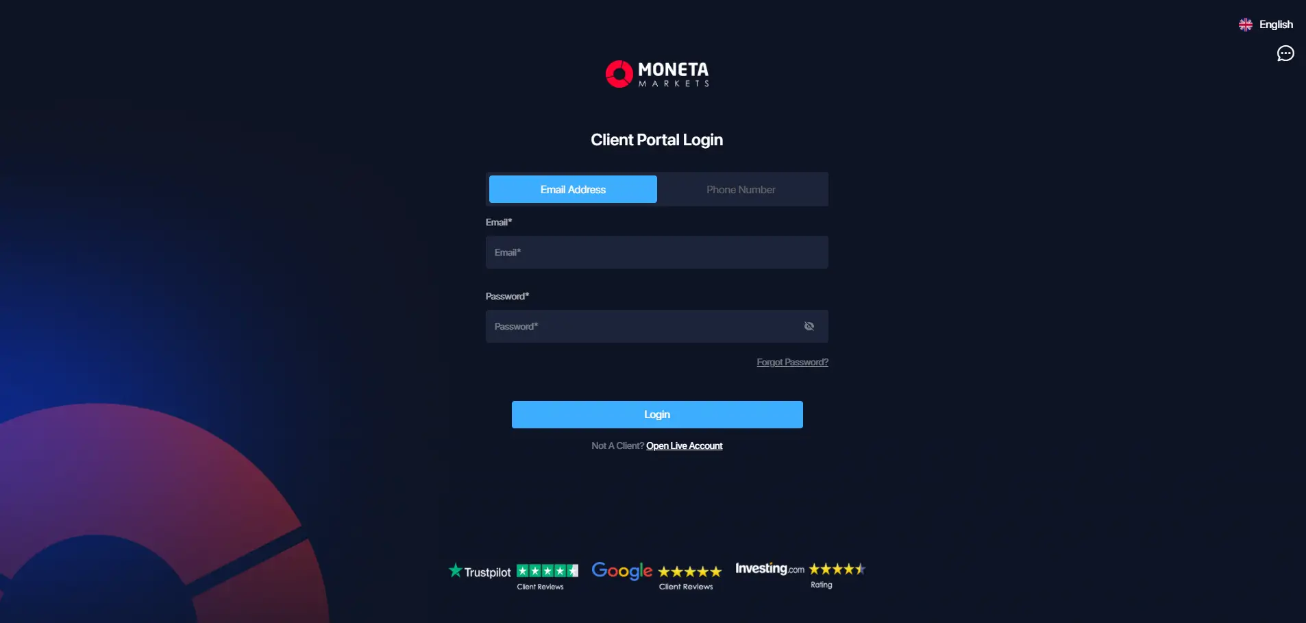 Moneta Markets Log in