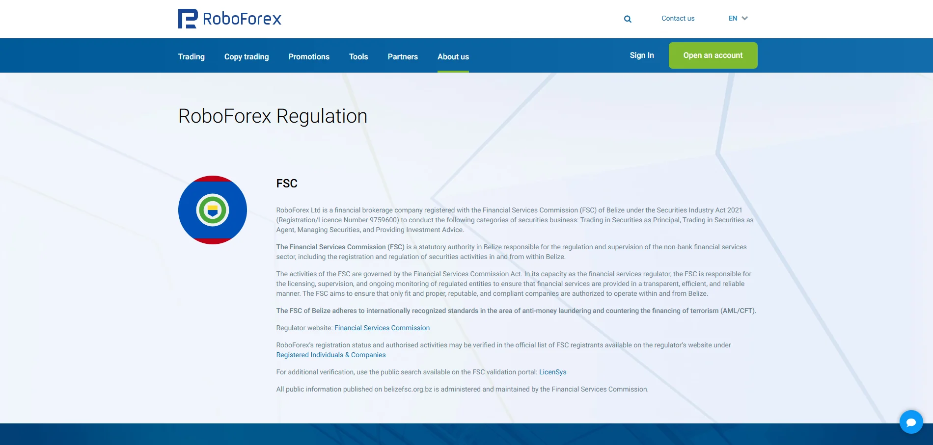 RoboForex Regulation