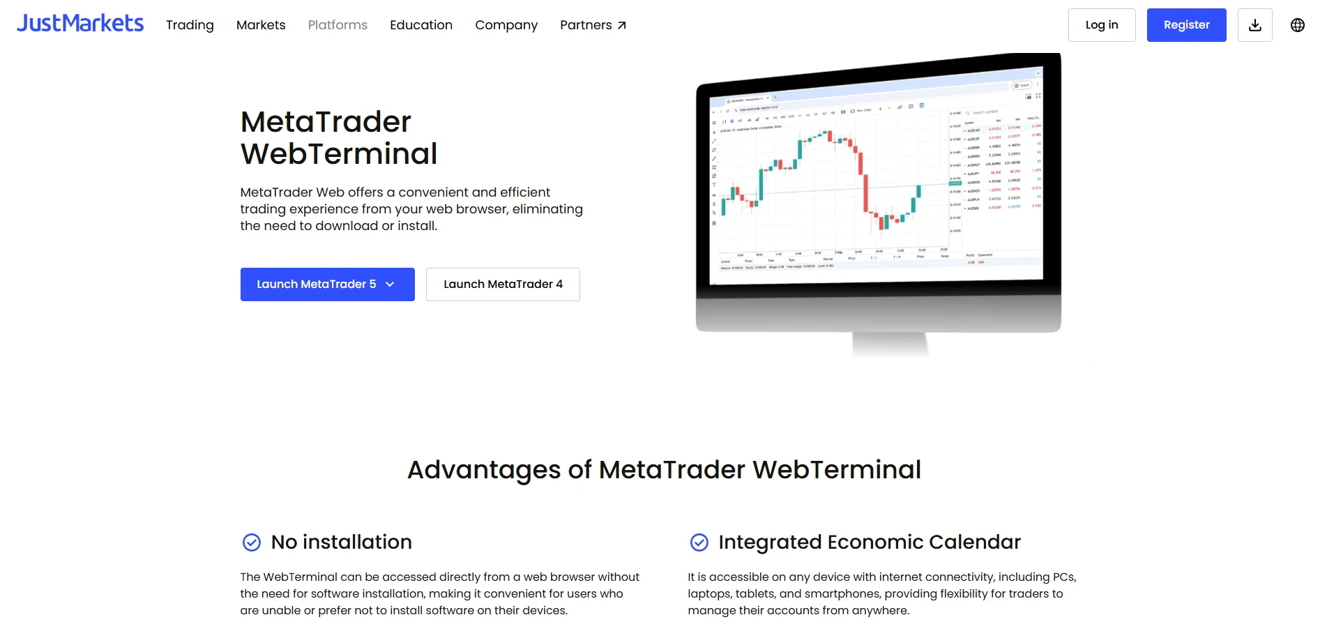 JustMarkets WebTerminal