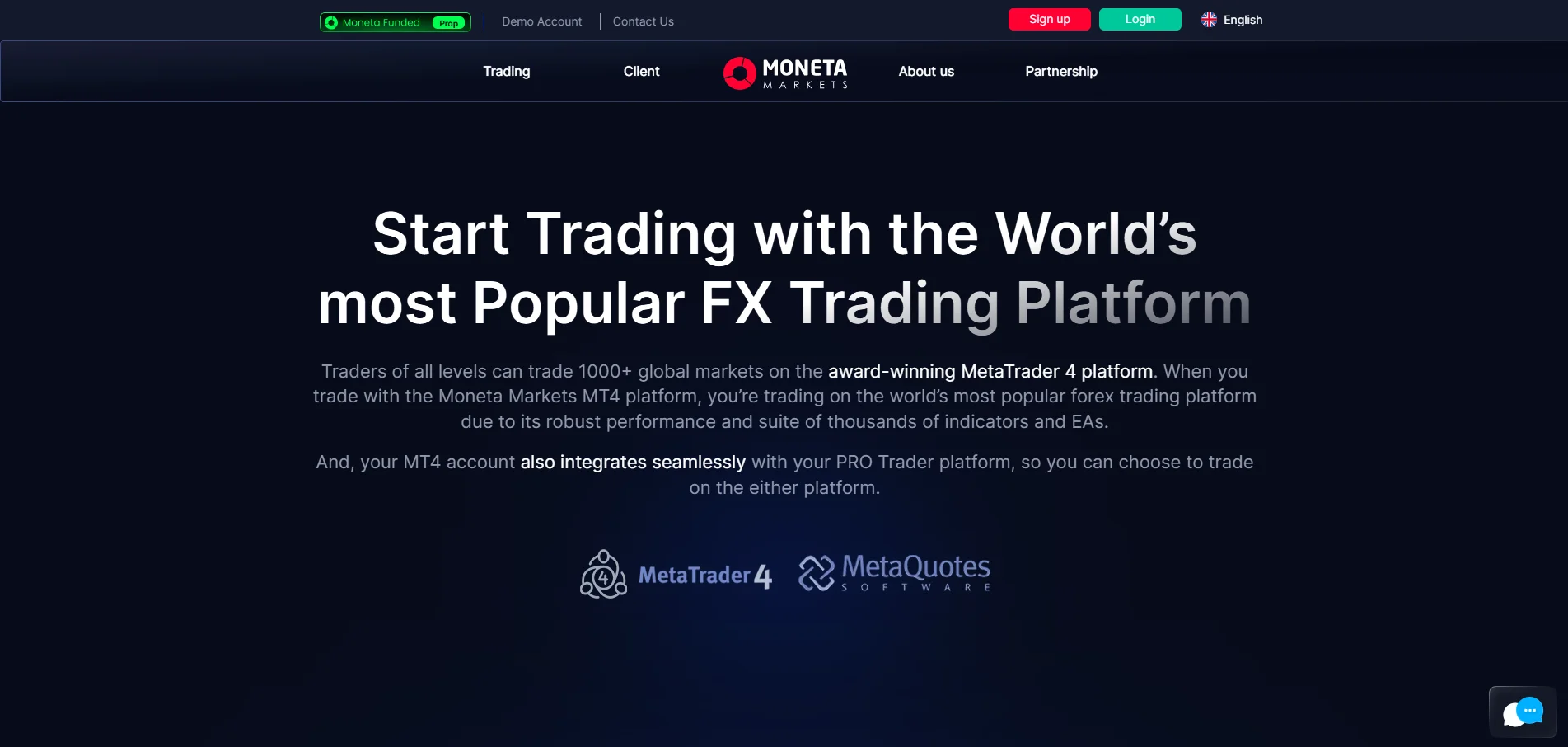 Moneta Markets MetaTrader 4