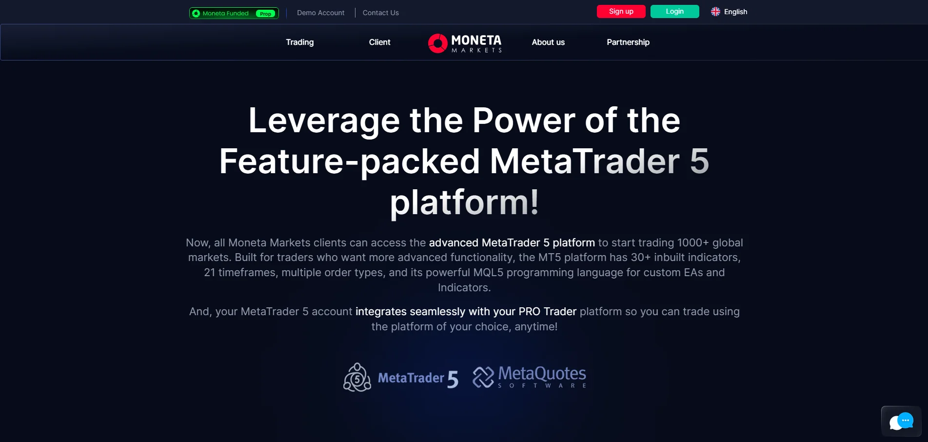 Moneta Markets MetaTrader 5