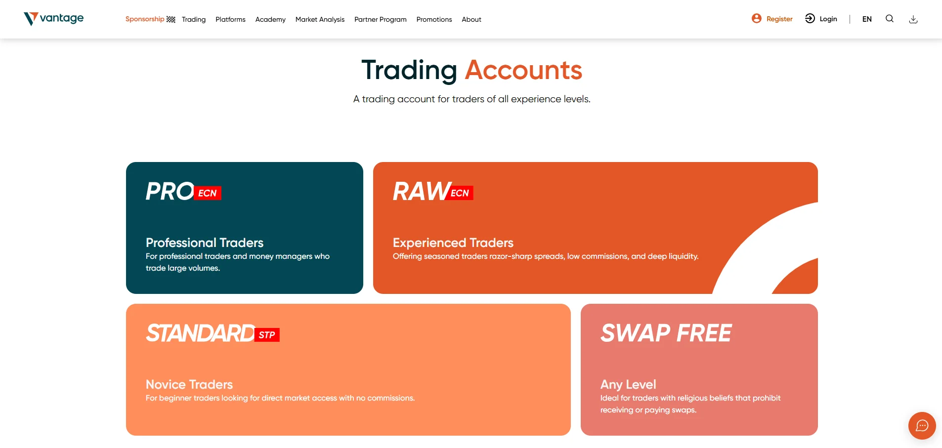 Vantage Account Types