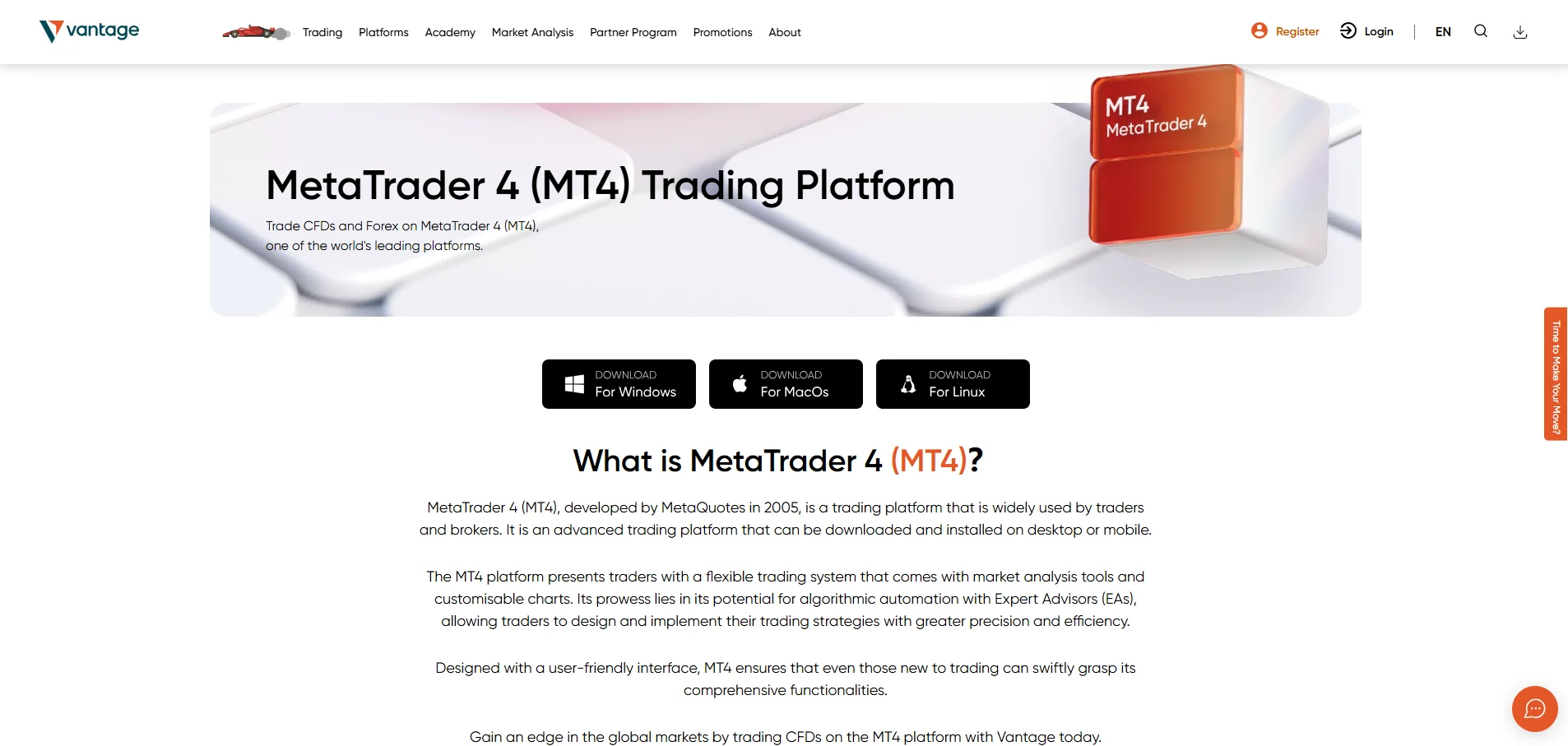 Vantage MetaTrader 4