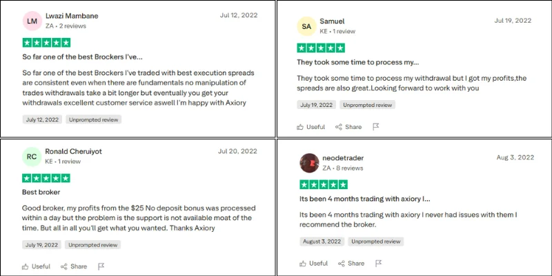 Axiory TrustPilot Review