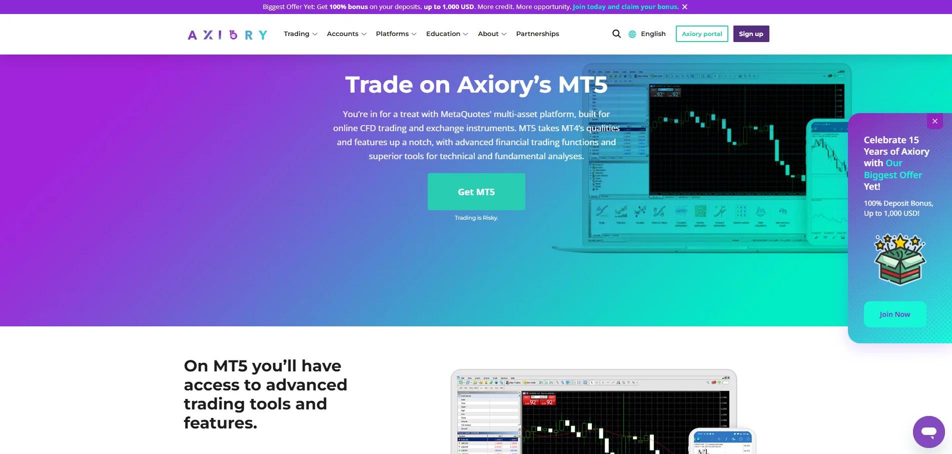Axiory MetaTrader 5