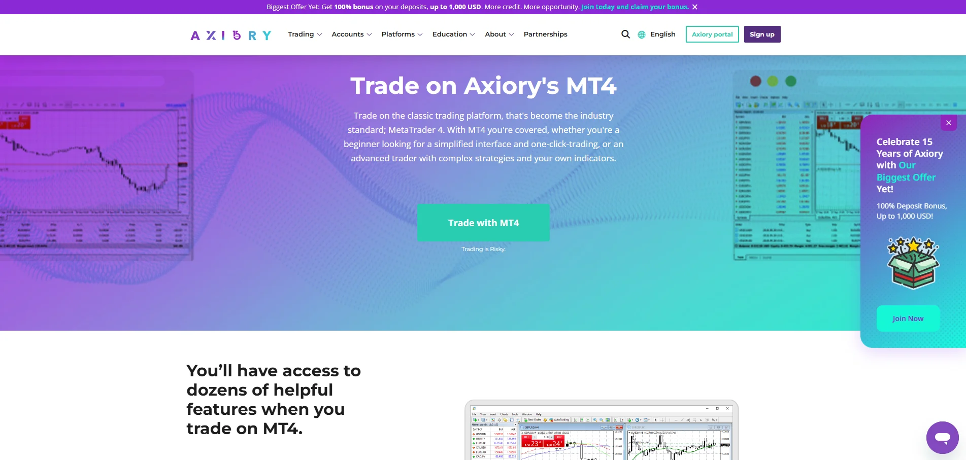 Axiory MetaTrader 4