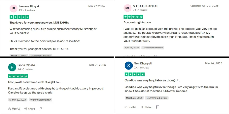 Vault Markets TrustPilot Review